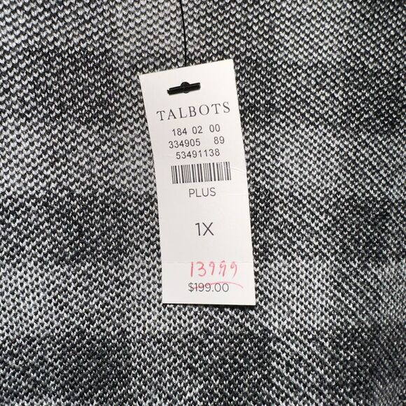 Talbots Buffalo Check Cardigan Sweater Women's Plus 1X NWT Plaid Wool Blend Open - Picture 10 of 13